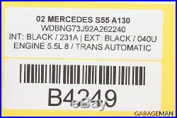 00-06 Mercedes W220 S55 AMG CL500 Central Locking Door Vacuum Pump Module OEM