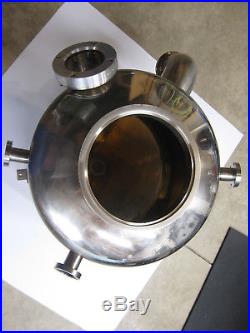 20 DIAMETER STAINLESS STEEL HIGH VACUUM CHAMBER With VIEWPORT, NO LEAKS