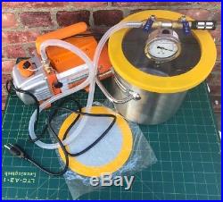2 Gallon Vacuum Chamber and 2.5CFM Single Stage Pump Degassing Silicone Kit