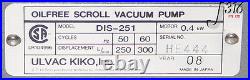 5620 Ulvac Kiko Oilfree Scroll Vacuum Pump Dis-251