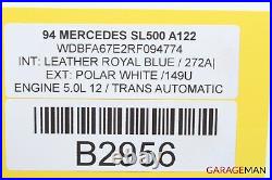 90-95 Mercedes R129 SL500 Central Door Lock Vacuum Pump 1298000648 OEM A98