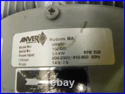 ANVER VB9HV REGENERATIVE VACUUM PUMP WithENCLOSURE 120SCFM, 230/460 M6379