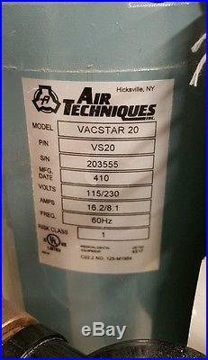 Air Techniques Vacstar 20 120/220V 1 HP Dental Vacuum Pump