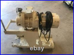 Alcatel Vacuum Pump RSV300B With Leroy Somer 3 Phase Motor On Cart