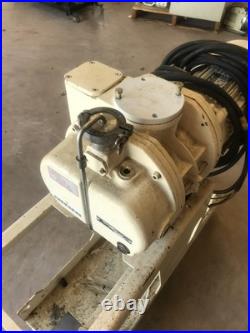 Alcatel Vacuum Pump RSV300B With Leroy Somer 3 Phase Motor On Cart