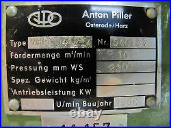 Anton Piller 540167 Vacuum Pump 353 Cfm @ 3 Psi 15hp 15 HP 3ph 460v 460 V Volt