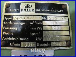 Anton Piller 552179 Vacuum Pump 353 Cfm @ 3 Psi 15hp 15 HP 3ph 460v 460 V Volt