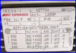 BOC Edwards E2M0.7 A371-31-919 Oil Sealed Dual Stage Rotary Vane Vacuum Pump