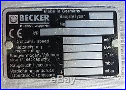 Becker Dry Rotary Vane Vacuum Pump VTLF-250 SK