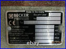 Becker Vtlf 250 Vacuum Pump 9hp 220/380v 3ph 1150rpm 11psi 176cfm