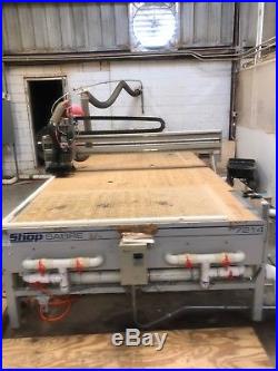 CNC Router Used ShopSabre 7214 10HP 5 Tool Changer with 20HP FPZ Vacuum Pump