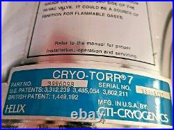 CTI Cryo-Torr 7 High Vacuum Pump Model 33996098 14B64111 Cryogenics