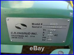 C. R. Onsrud Model 2003 Inverted Pin Router With GAST Vacuum Pump No Work Top