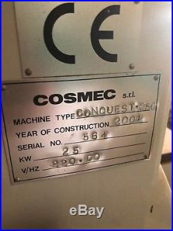 Conquest 250 cnc router, COSMEC 2001 With Becker vacuum pump