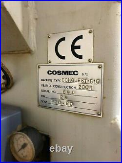 Cosmec CNC Router conquest 510 vacuum table vacuum pump tool changer