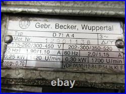 D71A4Becker motor Vacuum Pump (used tested)