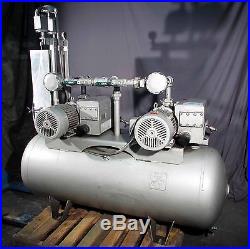 DUAL 3HP BUSCH Vacuum Pumps RC0063-E506-1003 41-CFM With 120 GALLON TANK 208V/3PH
