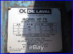 De Laval VP-78 Vacuum Pump with 5hp Single Phase Motor