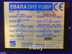 Ebara EV-S20N Dry Vacuum Pump EV-S Used Tested Working