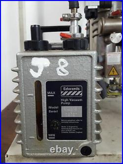 Edwards 5 E2M5 High Vacuum Pump, Pirani Penning 1005 Controller & Table Lab