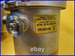 Edwards Coolstar 800 Cryogenic Vacuum Pump with gauge, gasket, and clamps