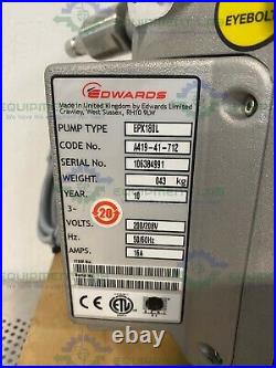 Edwards EPX180L Dry Vacuum Pump 208V MCM TIM 3/8 Water Connector 106 CFM