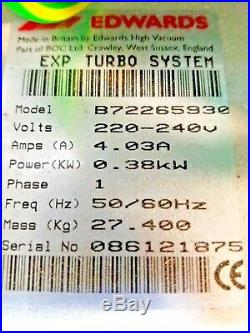 Edwards EXP Turbo SYSTEM station/cart/system MODEL B72265930