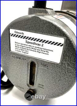 Edwards Speedivac 2 Vacuum Pump with Filter Brook Crompton BCP454HHCS Motor