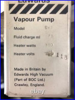 Edwards Vapour Pump EM2 Fast Shipping Warranty