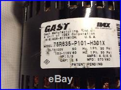GAST 75R635-P101-H301X Piston Air Compressor/Vacuum Pump 1/3HP