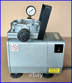 GAST DOA-P161-AA Vacuum Pump with Continental Precision Instruments 60 PSI Gauge