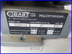 GAST Regenair R1102C-14 Vacuum Blower Pump with Dust Collector Canister