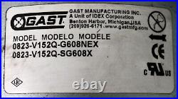 Gast 0823-V152Q-SG608X G608NEX Rotary Vane Vacuum Pump 3/4 HP 1 PH