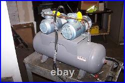 Gast 1/4 HP Dual Head Oil-less Piston Vacuum Pump Compressor 2hah-24-m200x