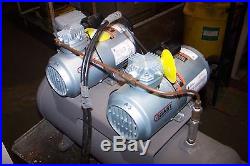 Gast 1/4 HP Dual Head Oil-less Piston Vacuum Pump Compressor 2hah-24-m200x