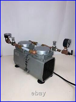Gast DAA-V515-ED High-Capacity Vacuum Pump, Gauge and Relief 230VAC