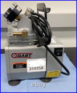 Gast DOA-P704-AA Compressor/Vacuum Pump, 1/8 Hp, 115V Ac, 25.5 In H Max Vacuum
