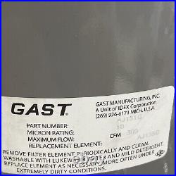 Gast Intake Filter Assembly AJ151G 10 micron 300 cfm uses AJ135G Filter NNB
