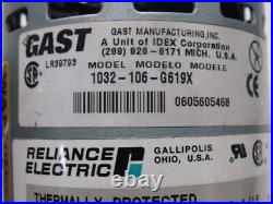 Gast MFG 1032-106-G619X Motor Mounted Rotary Vane Vacuum Pump 100-115V 1/15HP