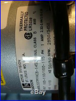 Gast Model 1532 Vacuum Pump 1/10 HP, 110 VAC, oil-less, thermally protected