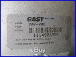 Gast Vacuum Pump 2567-V108 1.5HP 1800RPM 208-230/460V 4.5-4.2/2.1A Used