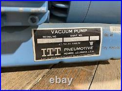ITT Pneumotive GH-3V1 Vacuum Pump 7.4 Amp 115 Volt 60Hz 1/4 HP 1 Phase 1725-RPM