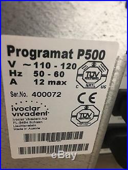 Ivoclar Vivadent Programat P500 Dental Porcelain Furnace With Vacuum Pump