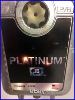 JB Platinum Vacuum Pump DV-200N 7 CFM Low Use! A/C Evacuation Pump
