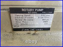 Jeol LTD Rp-100G Rotary Vacuum Pump Motor Power 300W 100 L/min 410 Rpm