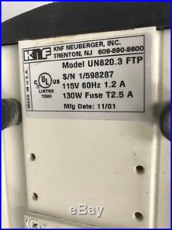 KNF Neuberger UN820.3 FTP Laboport Diaphragm Vacuum Pump Tested to 216 Torr