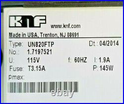 KNF UN820FTP Laboport IP44 Diaphragm Vacuum Pump 115v, 60Hz, 1.9amps, 45w