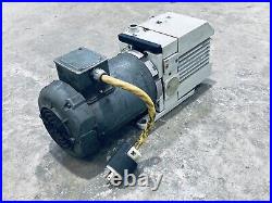 LEYBOLD D8B TRVAC ROTARY VACUUM PUMP With GE 5K49PN4167 ELECTRIC MOTOR 1HP 56C-FR