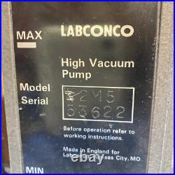 Labconco E2M5 HIGH VACUUM PUMP WORKING