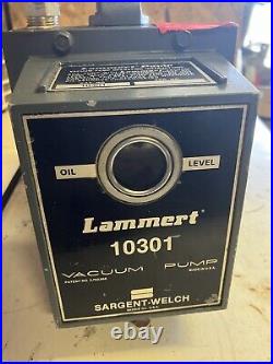 Lammert Vacuum Pump Model 10301 with Westinghouse 1/3 HP 115V AC Motor Tested